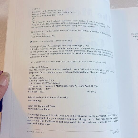The McDougall Quick & Easy Cookbook - McDougall - SC 1999 - Picture 3 of 5